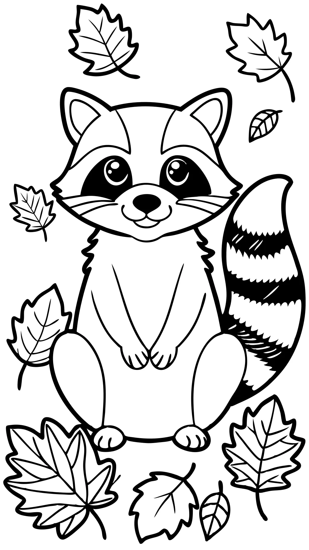 coloring page of a raccoon